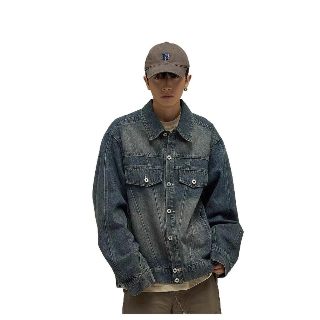 Retro Denim Jacket: Trendy Street Style, High-End Vibe, Cool and Versatile for Couples