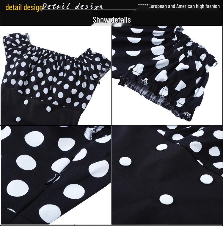 Women's Retro Polka Dot Hepburn Style Dress