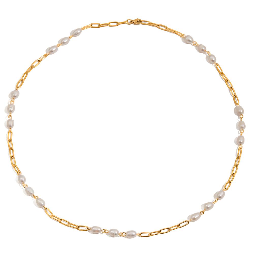 Design Elegant and Elegant 18K Gold, Freshwater Pearl Necklace Versatile Jewelry