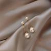 Cross Imitation Pearl Female Elegant Earrings Simple Temperament Korean Fashion Sweet Delicate Earrings Bride Wedding Jewelry