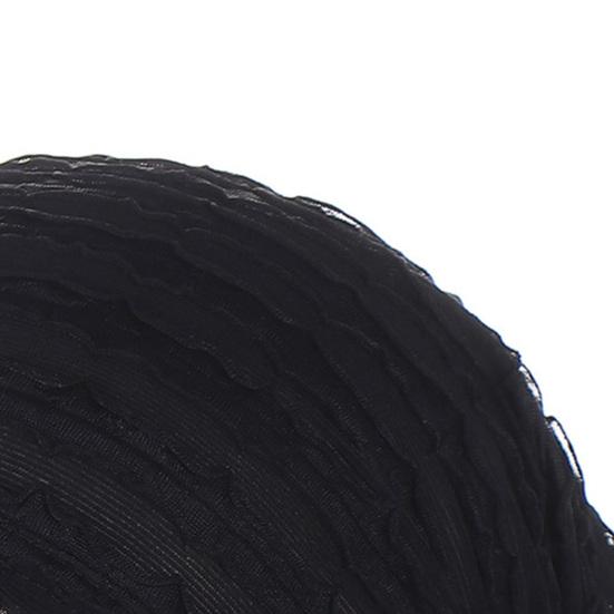 Solid Color Ruffle Slouchy Hat Soft Women Elastic Hair Bonnet Night Sleeping Cap Braids Long Curly Hair Wrap Skull Cap