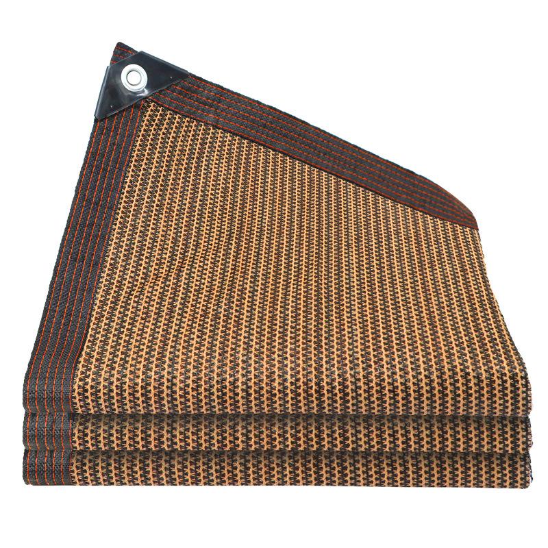 Brown Perforated Sunshade Net - Thick, Encrypted for Heat Insulation and Light Blocking, Ideal for Courtyard and Rooftop Gardening.