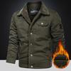 Spring Autumn Winter Jacket Men Cotton Windbreaker Coat Men's Jackets Man Cargo Casual Jacket Mens Clothes Plus Velvet Jacket Plus Size