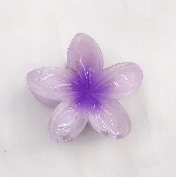 New Fashion Summer Gradient Flower Acrylic Hair Clip For Women Sweet Ponytail Hair Claw Shark Hairpin Barrettes Hair Accessories