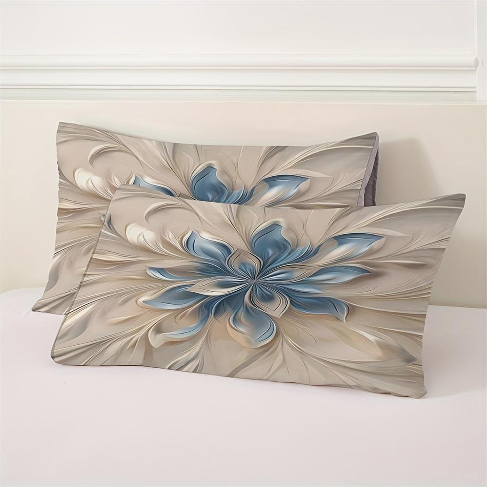 2/3pcs Abstract Art Flowers Duvet Cover Set (1 Duvet Cover + 1/2 Pillowcase, Without Core), Luxury And Elegant Art Flowers