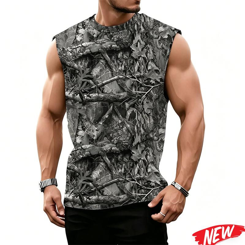 Camouflage Pattern Tank Top For Men Cool 3d Printed Camo Sleeveless T Shirts Summer Casual Tee Street Sports Loose Tank Tops