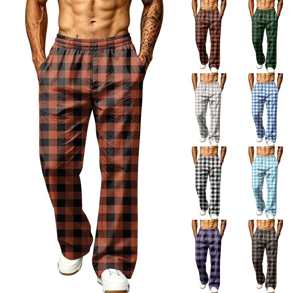 Pantaloni Jogger da Uomo a Gamba Larga con Tasche - Pantaloni della Tuta Casual Sportivi Stampati per l'Uso Quotidiano