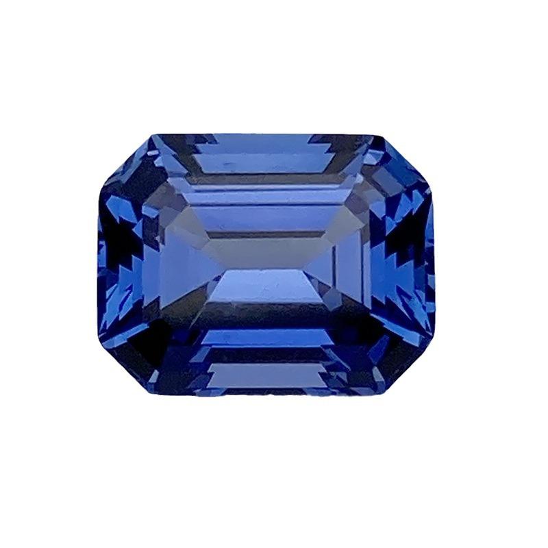 Cultured Emerald-Cut Sapphire Blue Loose Stones with AGL Certificate Main Stone Jewelry