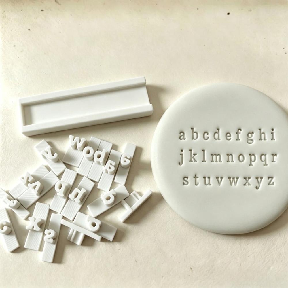 Handmade Pottery Alphabet Stamping Tool with 10 Number Upper Lower Case Clay Stamp Studio Work
