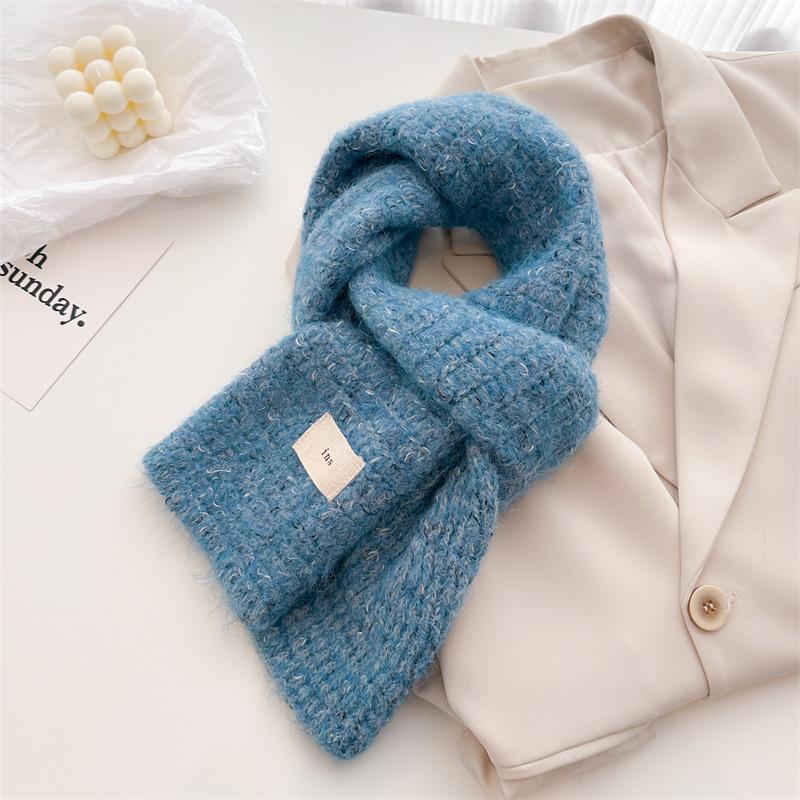 Diandian yarn contains knitted scarf medium and long shawl scarf versatile warm and cold-proof autumn and winter women's new models