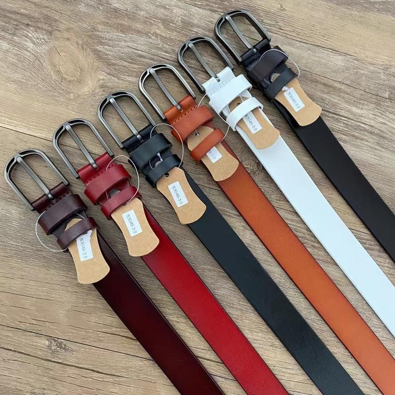 Belt Women'S Retro Niche Cowhide Leather Belt With Jeans Belt