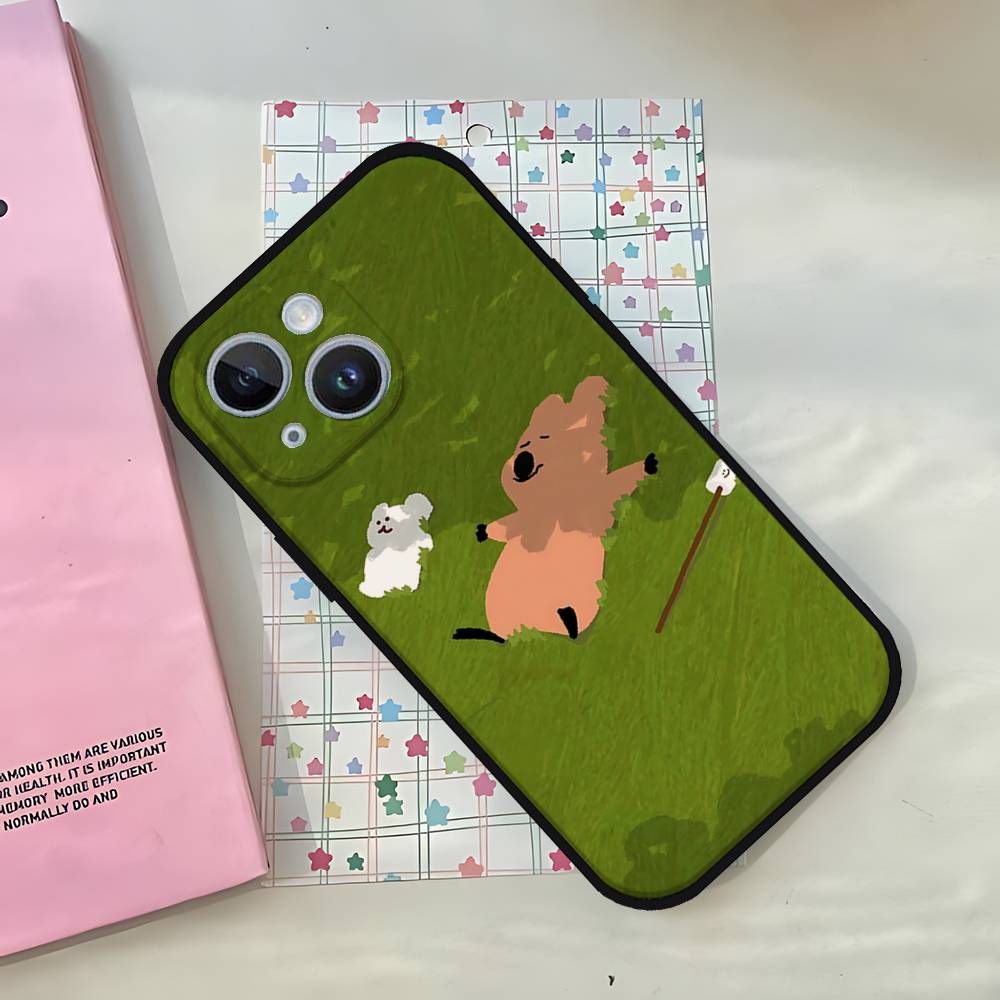 Cute Bear Black Phone Case That Fits For IPhone 17,16,15,11,13,14 Pro Max,Plus,X,Xr,Xs Max,13Mini