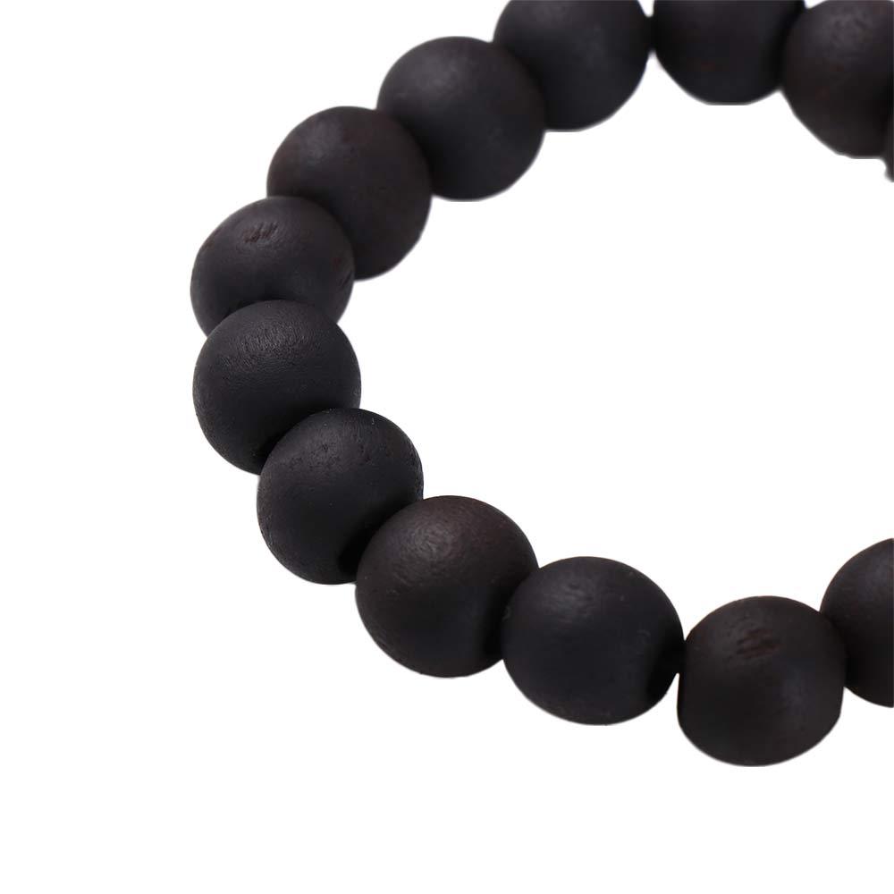 Women Bangle Charm Wood Buddha Beads Bracelet