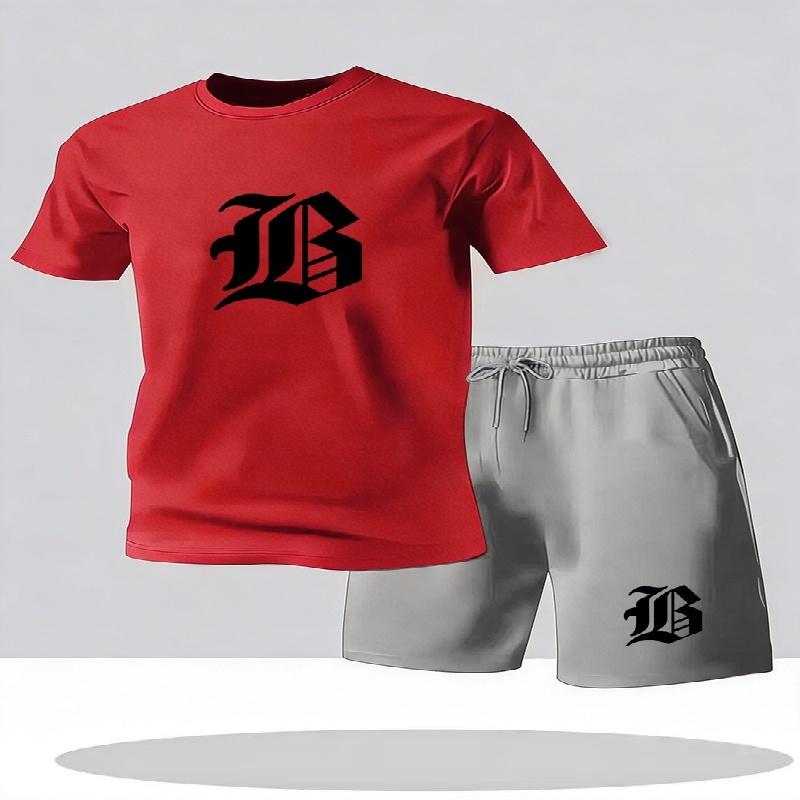 2026 Summer New Men's Casual Set Printed Sportswear Summer Streetwear Outdoor Shorts Set