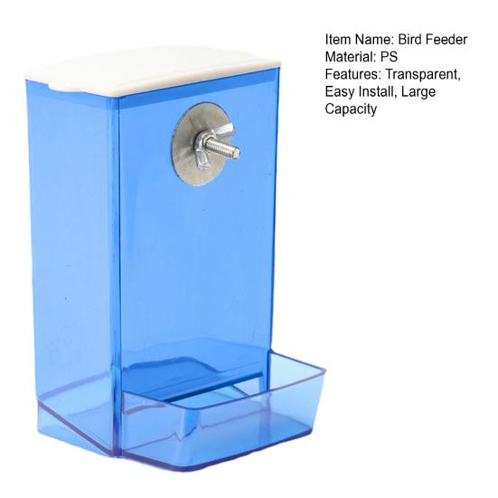 Krmítko pro ptáky s prachotěsným víkem Automatický průhledný zásobník na korelu Budgie proti rozlití Conure Potřeby pro domácí mazlíčky