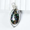 Natural Opal Pendant 23 ct Multi-Color Pear 925 Sterling Silver October Birthday Birthstone