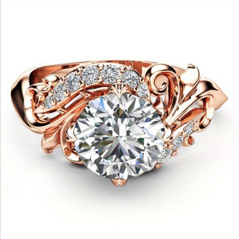 1Pc Fashion Ring with Synthetic Zircon, Suitable for Daily Wear