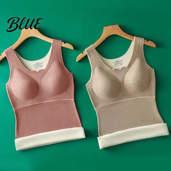 Stable Vest Women Winter Fall Chest Pads Thermal Thick Soft Seamless Breast Support Sleeveless Pullover Solid Color Bottoming Top Underwear
