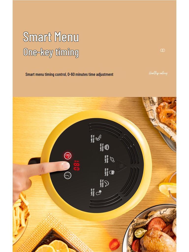 Lwell Transparenter Mini-Heißluftfritteuse aus Glas für 1-2 Personen - Ölfreier Elektrischer Frittierer für Pommes Frites