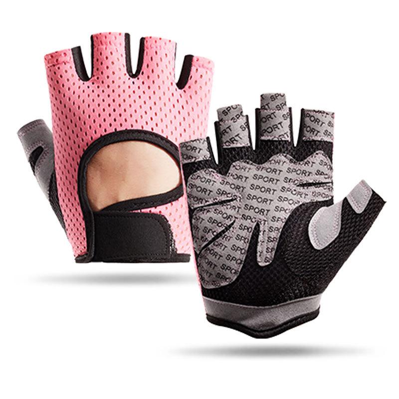 Men's and women's yoga gym sports outdoor half finger non-slip mesh back hole