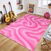 Aesthetic Pink Heart & Swirl Area Rug Carpet Mat Collection Non-Slip Easy Clean Large Size for Bedroom Living Room Home Decor