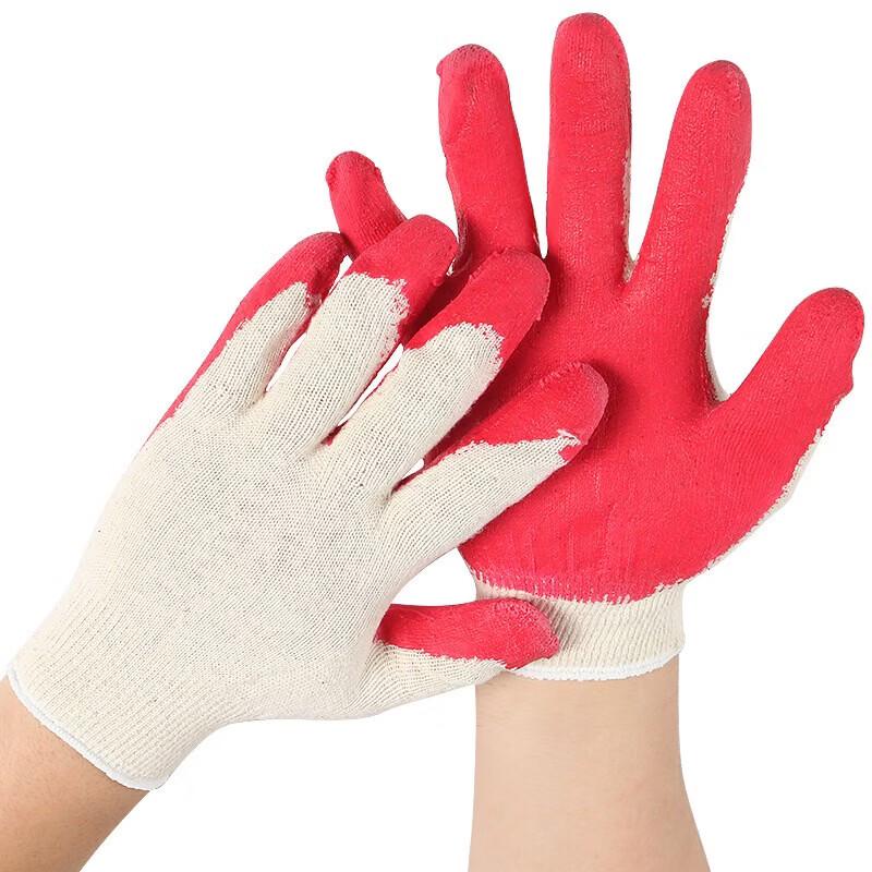 Red 10-Gauge Latex-Coated Cotton Work Gloves