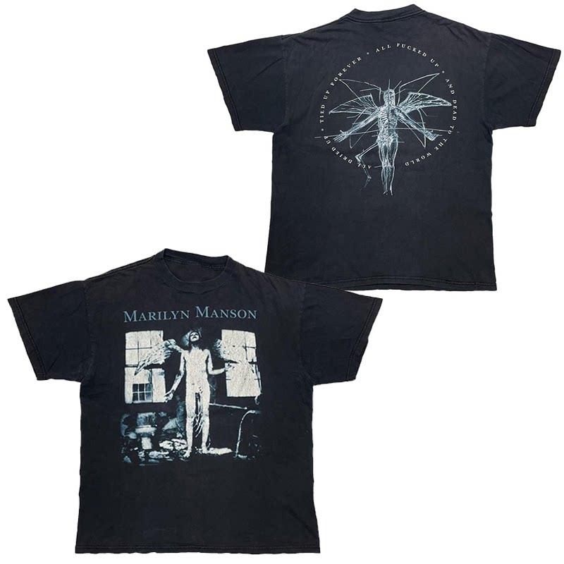 Marilyn Manson Abstract Casual TShirt Luxury Band Brand for Men and Women Top