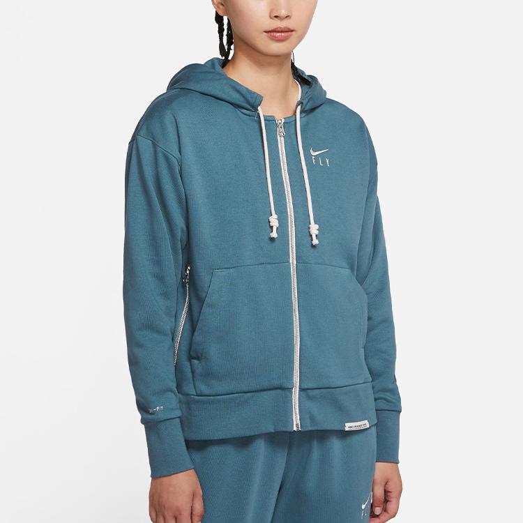 Nike Standard Issue Zip-Up Basketball Hoodie Women Hoodies Gray-Green CU3794-058