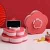 Multi-Layer Rotating Petal Snack Tray Divided Fruit Nut Holder with Lids Space-Saving Plastic Organizer for Home Kitchen Picnic
