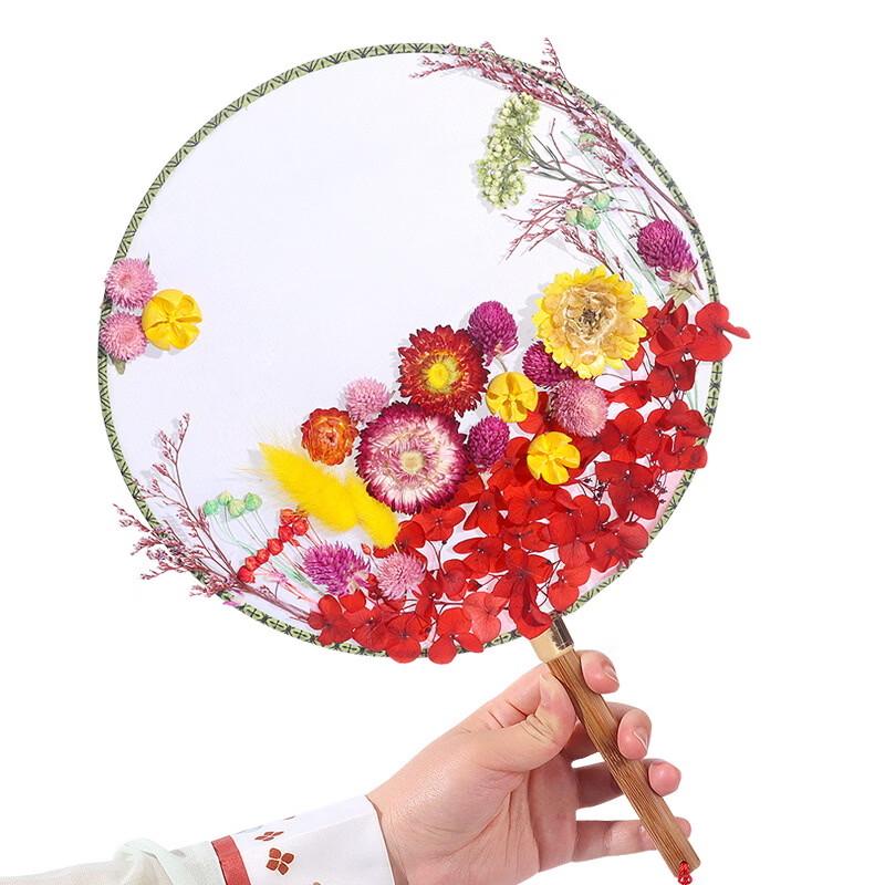 Jingxun Preserved Flower Round Fan Set