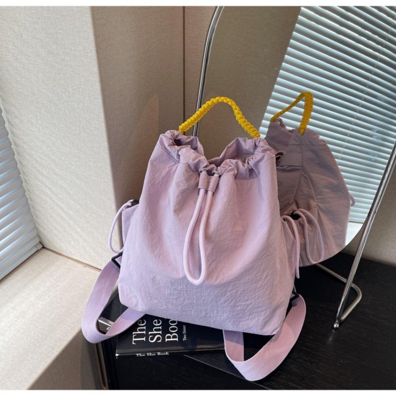 Canvas Rucksack Damen Großes Fassungsvermögen Lässig Kordelzug Studentenklasse Schultasche Bergsteigerrucksack Leichtgewichtiger Reiserucksack