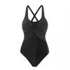 New European and American swimwear sexy tight solid color belly cover high elastic backless women's one-piece swimsuit