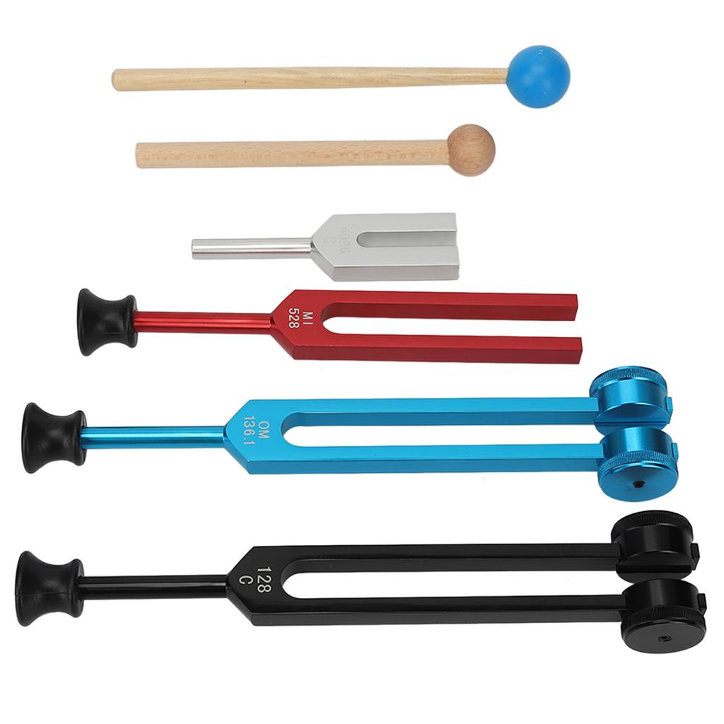 Tuning Fork Set C4096 Mi528 C128 OM136.1 Aluminum Alloy Tuning Fork for DNA Healing with Storage