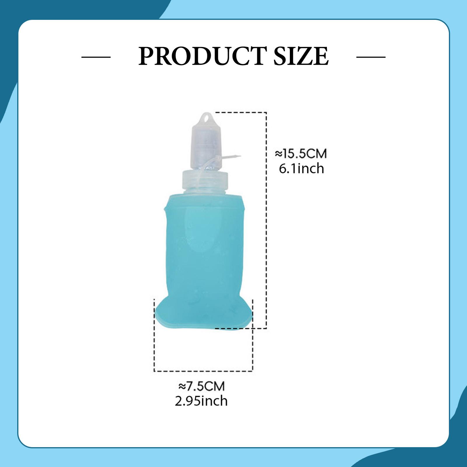 

Soft Flask Water Bottle with Nozzle Leak Proof Flexible Collapsible Liquid Container Blue for Outdoor Sports Hiking Traveling