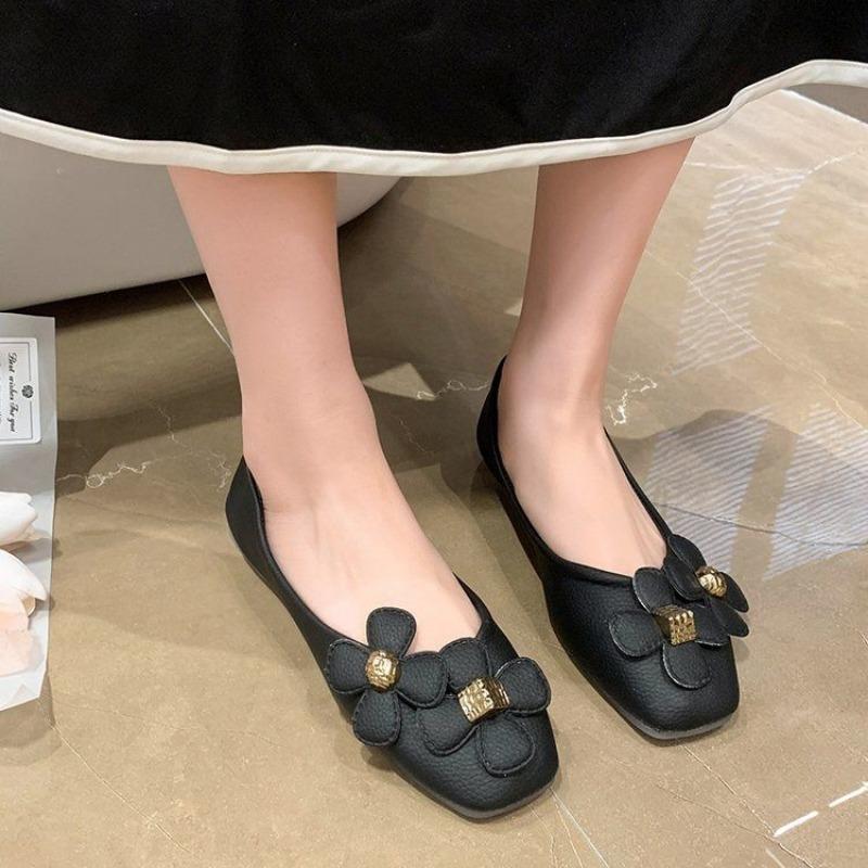 Fashion Comfortable Summer Slip-on Square Toe Women's Flat Shoes Chic and Elegant Quick Delivery Young Casual Ladies Footwear Promotion