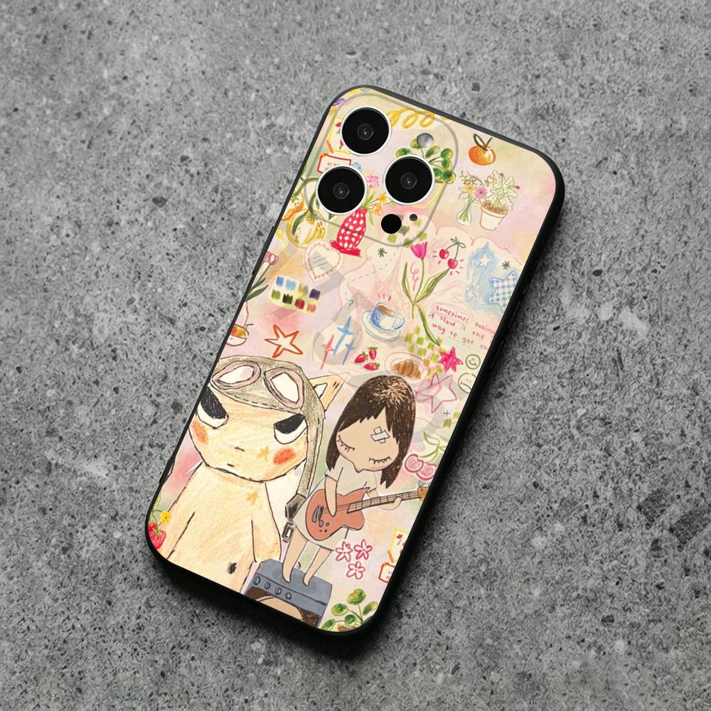 Yoshitomo Nara Art Phone Case for iPhone 17 Air 16 14 15 11 12 13 Pro Max 7 6 15 16 Plus 16E Shockproof Cover