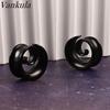 Vankula 2PCS New Round Spiral Saddle Plugs Hangers for Stretched Lobe Ear Tunnels Gauges Plugs Piercing Body Jewelry