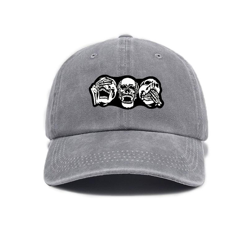 Skull print baseball cap unisex versatile baseball cap