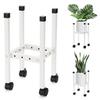 DEWEL Planter Stand, Adjustable Width Approx. 9.7-12.7 Inches (23-31cm), with Casters, Two-Tier Height Adjustable, Garden Rack, Flower Pot Stand, Brea