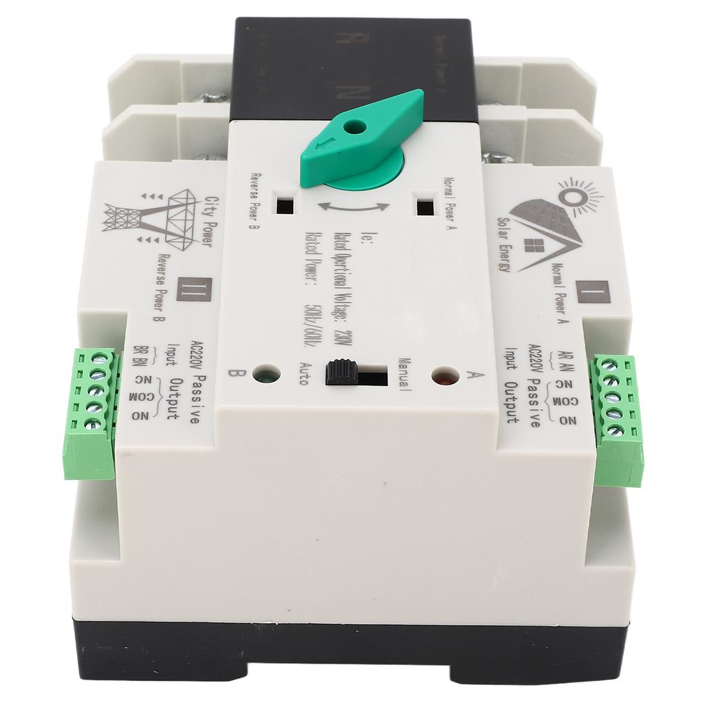 Dual Power Automatic Transfer Switch 2P Millisecond Fast Switching Timing Controller AC230V 5060Hz
