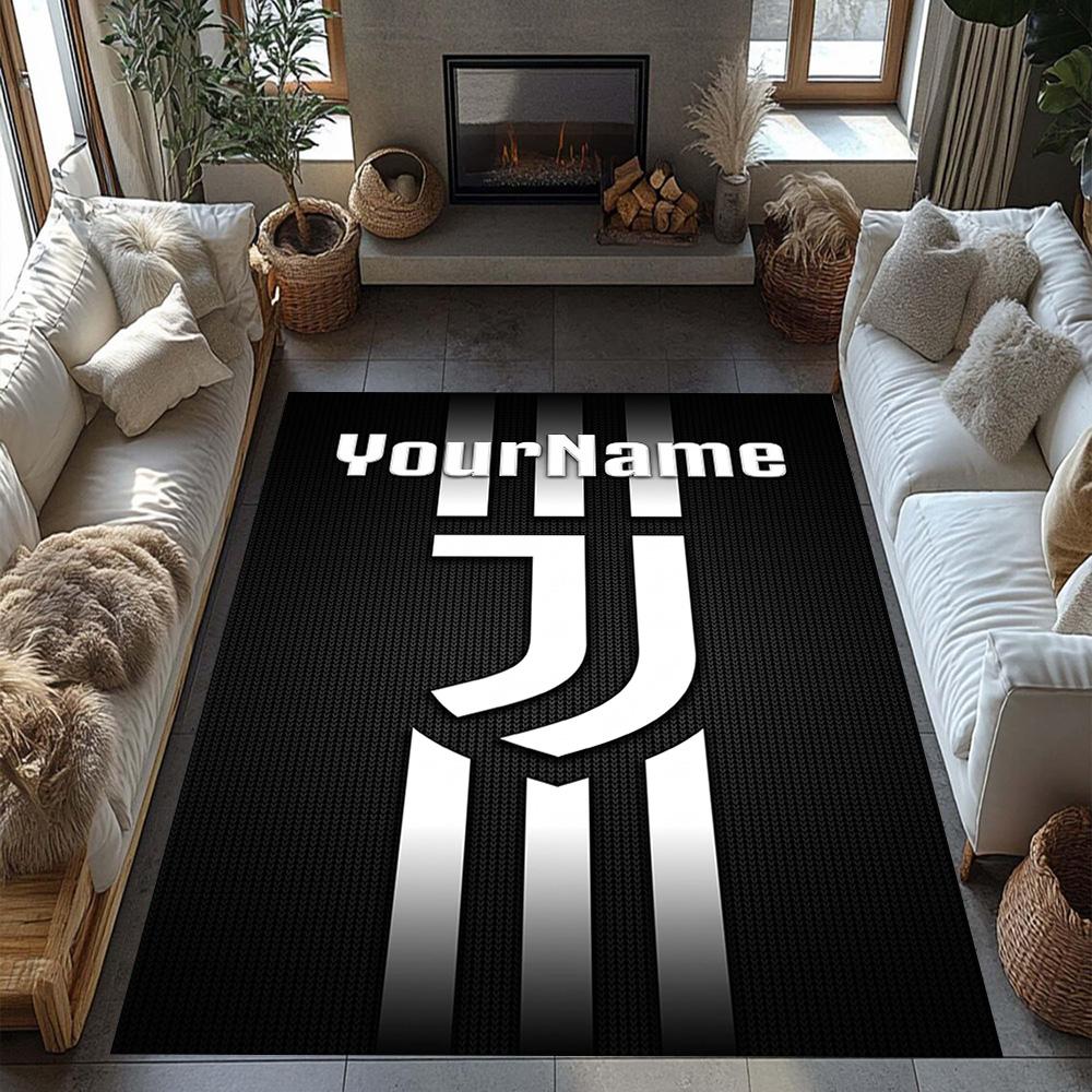 Juventus Customized Name Area Rug Perfect for Study Room Playrooms Kitchen Decorate Room Antislip Carpet Office Home Decor
