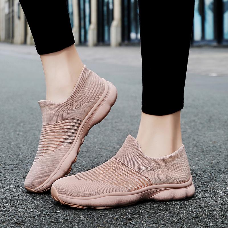 Fashion Women's Flat Bottomed Summer Casual Sneakers Lightweight Mesh Loafers Outdoor Jogging Couple Breathable Soft Soled Tennis Shoes
