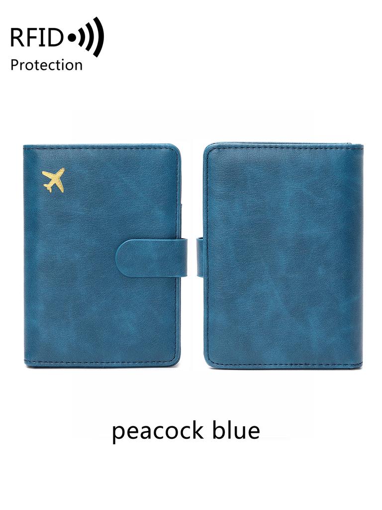 RFID travel passport set with passport holder and PU luggage label 2 pieces/set suitable for men and women's travel accessories