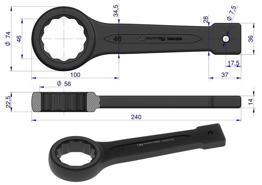 Waryński 46 ring spanner