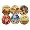 Vánoční pamětní mince, mince Santa Clause, zlatá mince Sněžný dům losa, sváteční pamětní, mince s novoročním požehnáním, dětský vánoční dárek