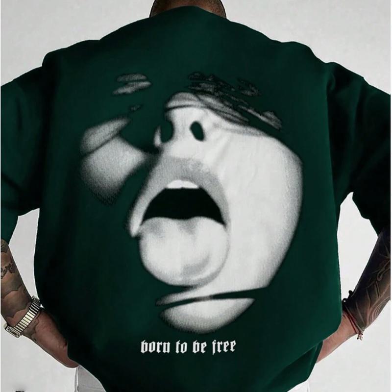 New Summer Men's Fashion T-shirt Sexy Lips Printed Men's T-shirt Top