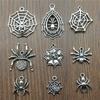 20pcs Spider Charms Antique Silver Color Spider Charms Pendants For Bracelets Spider Cobweb Charms Making Jewelry