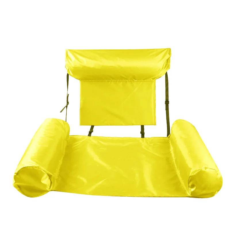 Water Inflatable Lounge Chair, Floating Bed Hammock Foldable Dual Use Backrest, Floating Row Comfortable Breathable and Relaxing