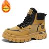 Winter men's shoes 2024 new men's Martin boots velvet warm trend versatile tooling shoes non-slip and wear-resistant men's boots