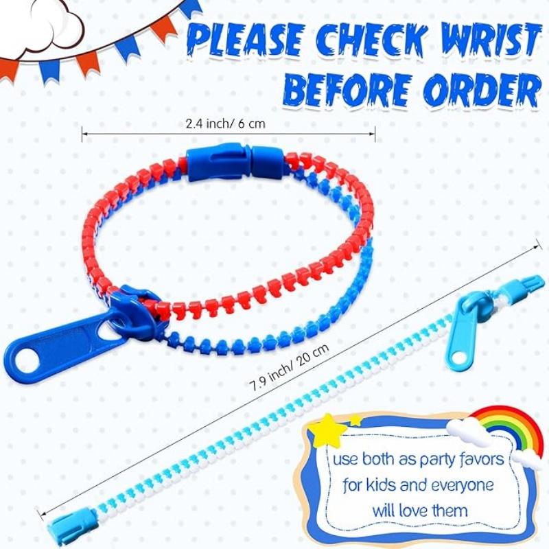 Friendship Fidget Zipper Bracelets Children Sensory Toy Fidgets Friendship Play Bracelets for Classroom Rewards Birthday